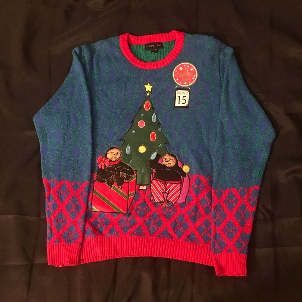 Blizzard Bay Light up sweater .Sloth characters.